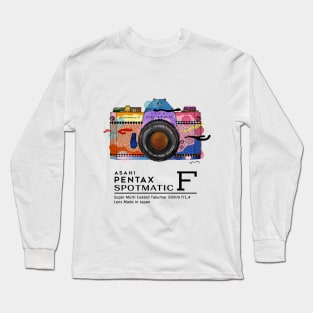 Colorful vintage camera Asahi Pentax Spotmatic F Long Sleeve T-Shirt